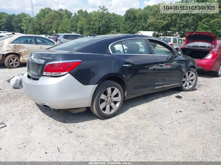 2012 Buick Lacrosse Premium 1 Group VIN: 1G4GD5E31CF308925 Lot: 45571658