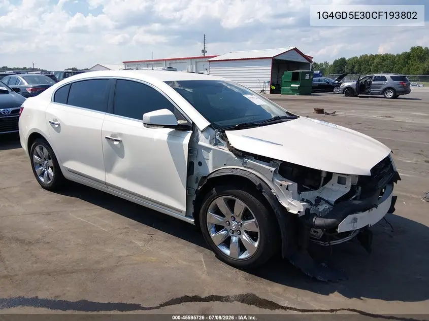 2012 Buick Lacrosse Premium 1 Group VIN: 1G4GD5E30CF193802 Lot: 45595726