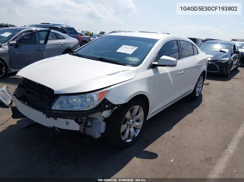 2012 Buick Lacrosse Premium 1 Group VIN: 1G4GD5E30CF193802 Lot: 45595726