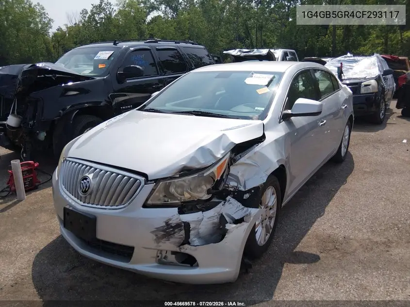 2012 Buick Lacrosse Convenience Group VIN: 1G4GB5GR4CF293117 Lot: 45669578
