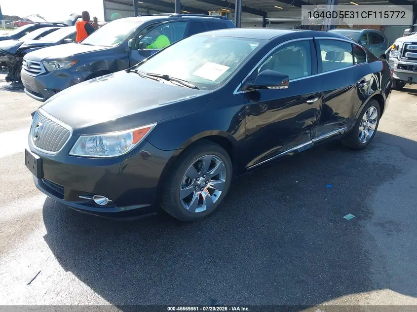 2012 Buick Lacrosse Premium 1 Group VIN: 1G4GD5E31CF115772 Lot: 45669861