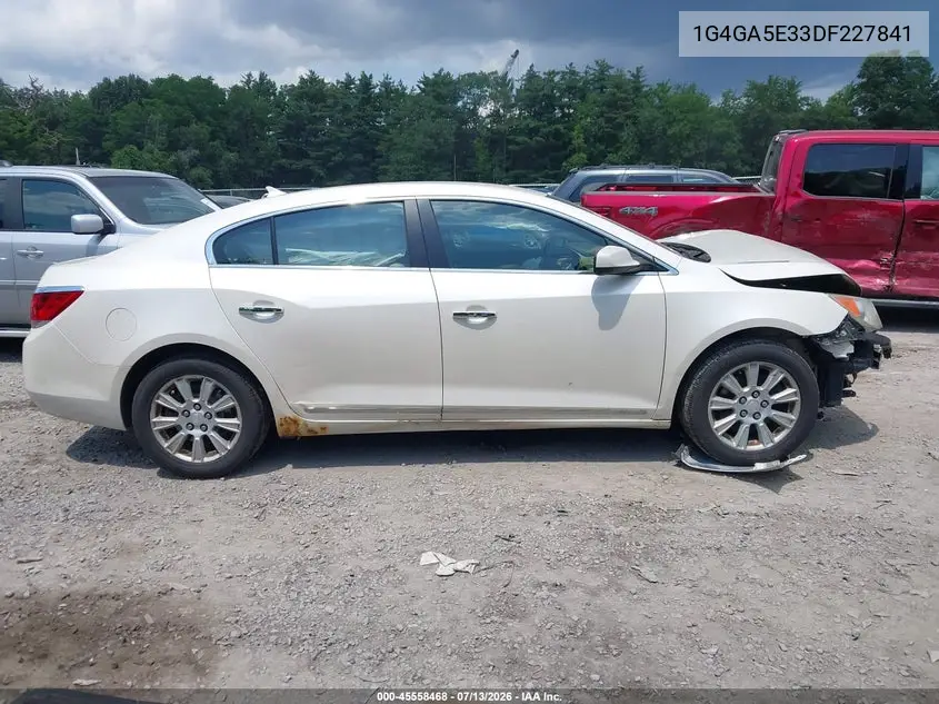 2013 Buick Lacrosse VIN: 1G4GA5E33DF227841 Lot: 45558468