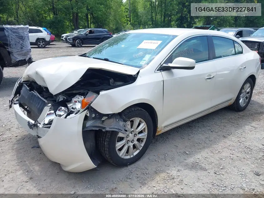 2013 Buick Lacrosse VIN: 1G4GA5E33DF227841 Lot: 45558468