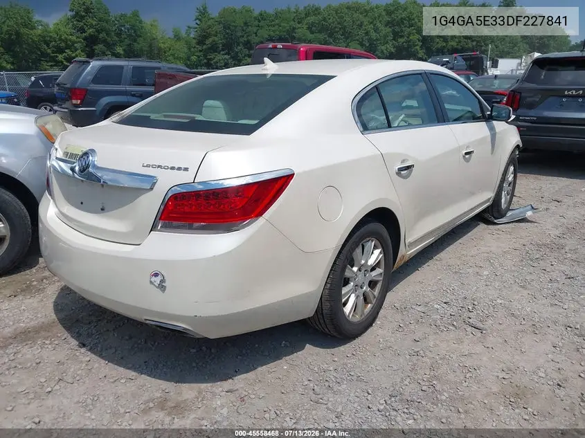 2013 Buick Lacrosse VIN: 1G4GA5E33DF227841 Lot: 45558468