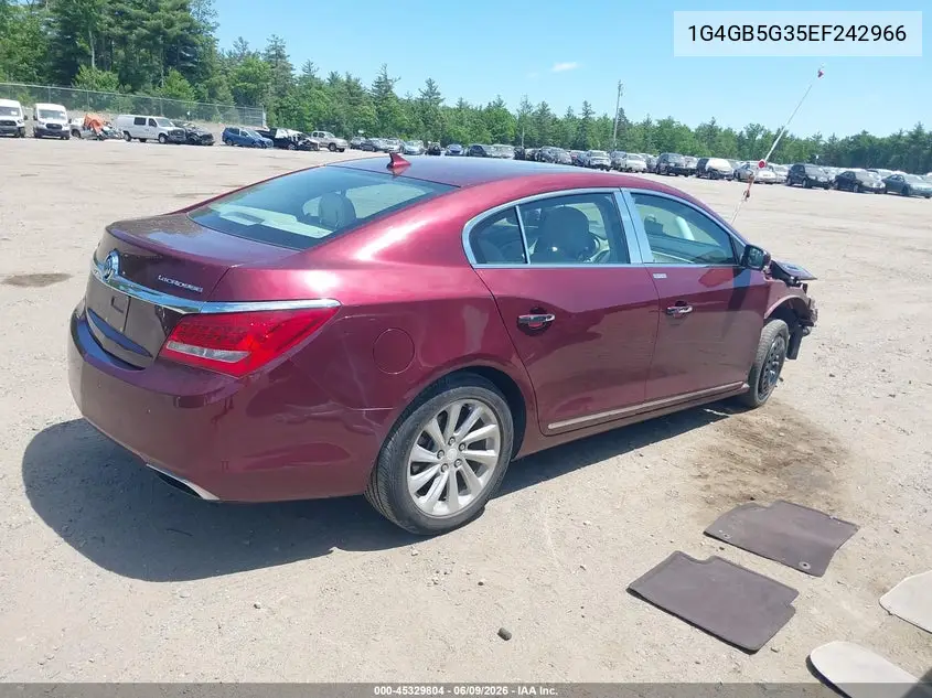 2014 Buick Lacrosse Leather Group VIN: 1G4GB5G35EF242966 Lot: 45329804