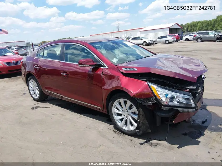2015 Buick Lacrosse Leather VIN: 1G4GB5G32FF242781 Lot: 45410675
