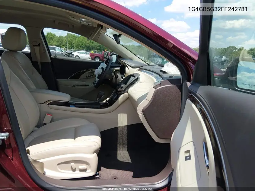 2015 Buick Lacrosse Leather VIN: 1G4GB5G32FF242781 Lot: 45410675