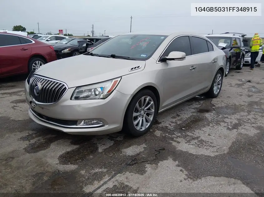 2015 Buick Lacrosse Leather VIN: 1G4GB5G31FF348915 Lot: 45635913