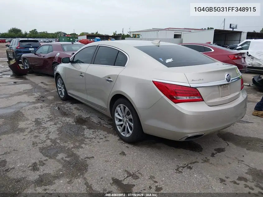 2015 Buick Lacrosse Leather VIN: 1G4GB5G31FF348915 Lot: 45635913