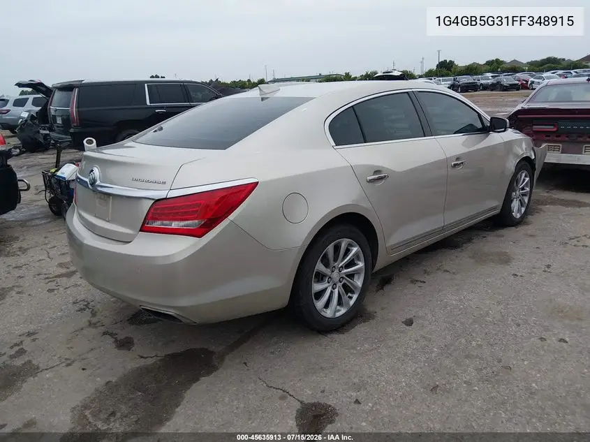 2015 Buick Lacrosse Leather VIN: 1G4GB5G31FF348915 Lot: 45635913