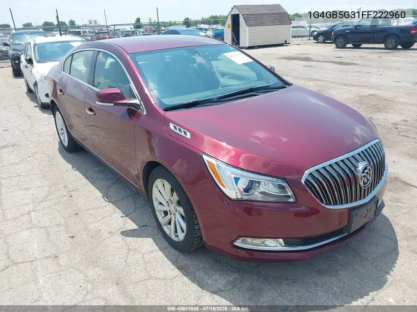 2015 Buick Lacrosse Leather VIN: 1G4GB5G31FF222960 Lot: 45653955