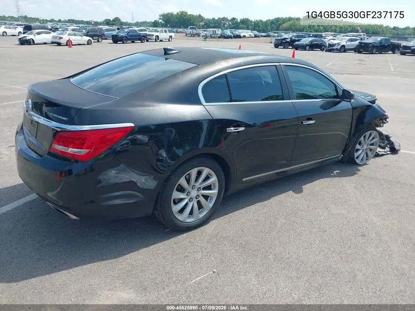 2016 Buick Lacrosse Leather VIN: 1G4GB5G30GF237175 Lot: 45525990