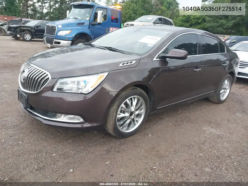 2016 Buick Lacrosse VIN: 1G4GA5G36GF275514 Lot: 45581436