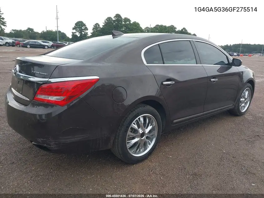 2016 Buick Lacrosse VIN: 1G4GA5G36GF275514 Lot: 45581436