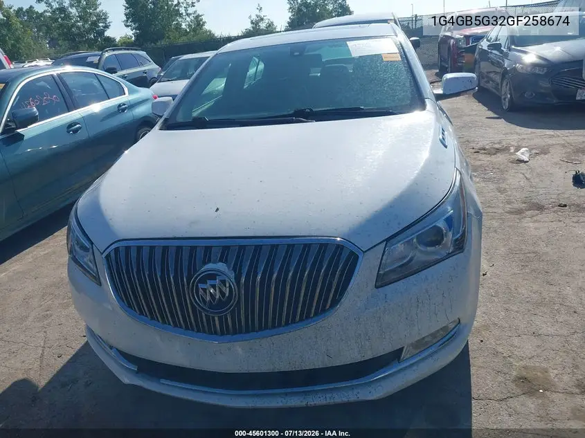 2016 Buick Lacrosse VIN: 1G4GB5G32GF258674 Lot: 45601300