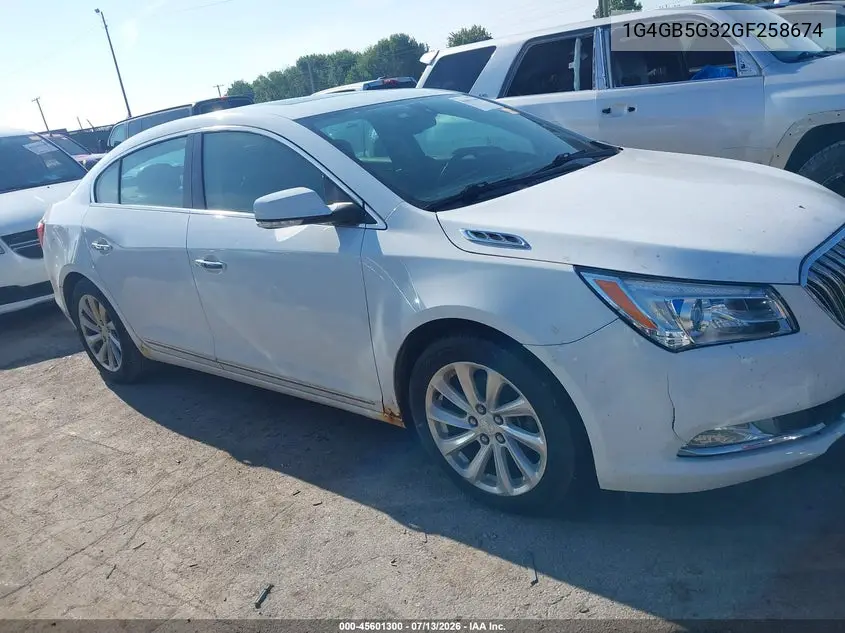 2016 Buick Lacrosse VIN: 1G4GB5G32GF258674 Lot: 45601300