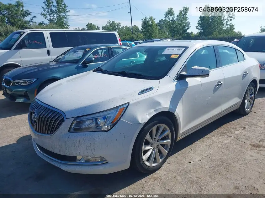 2016 Buick Lacrosse VIN: 1G4GB5G32GF258674 Lot: 45601300