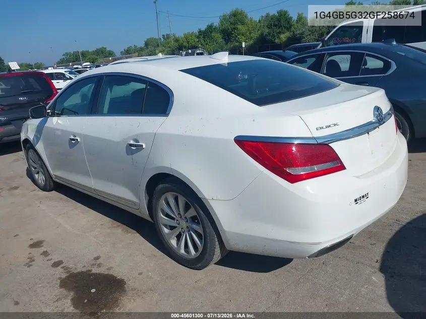 2016 Buick Lacrosse VIN: 1G4GB5G32GF258674 Lot: 45601300