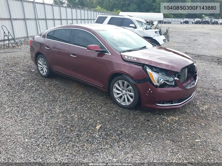 2016 Buick Lacrosse Leather VIN: 1G4GB5G30GF143880 Lot: 45635375