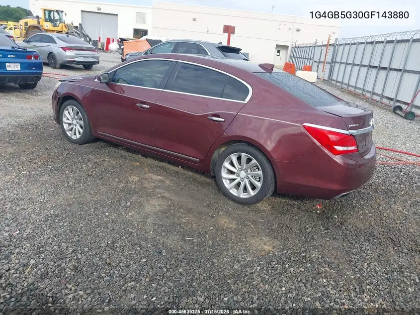 2016 Buick Lacrosse Leather VIN: 1G4GB5G30GF143880 Lot: 45635375