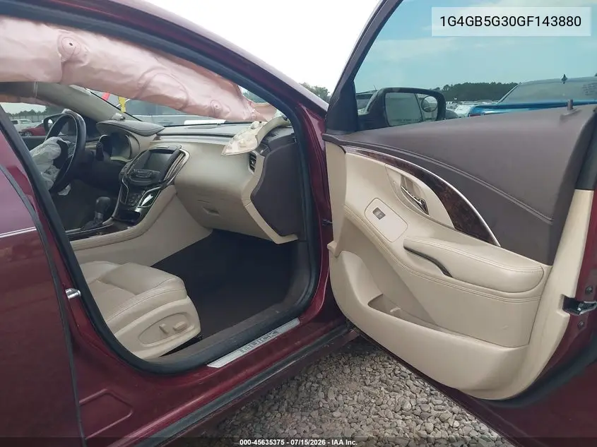 2016 Buick Lacrosse Leather VIN: 1G4GB5G30GF143880 Lot: 45635375