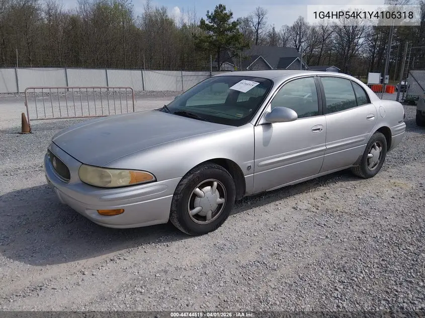 2000 Buick Lesabre Custom VIN: 1G4HP54K1Y4106318 Lot: 44744515