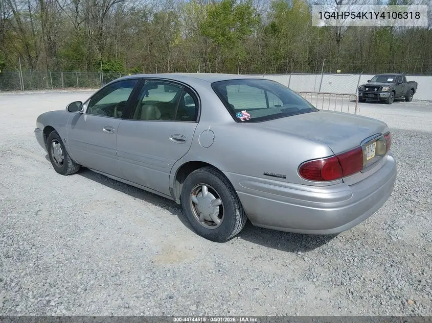 2000 Buick Lesabre Custom VIN: 1G4HP54K1Y4106318 Lot: 44744515