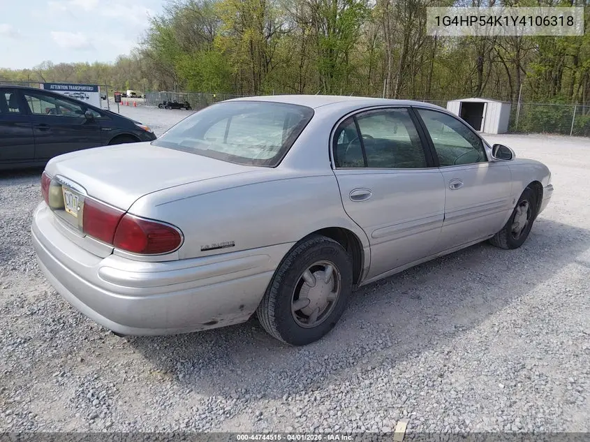 2000 Buick Lesabre Custom VIN: 1G4HP54K1Y4106318 Lot: 44744515