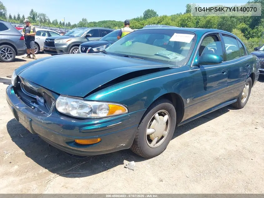 2000 Buick Lesabre Custom VIN: 1G4HP54K7Y4140070 Lot: 45563403
