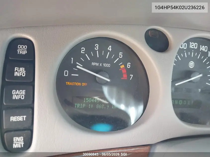 2002 Buick Lesabre Custom VIN: 1G4HP54K02U236226 Lot: 30090845