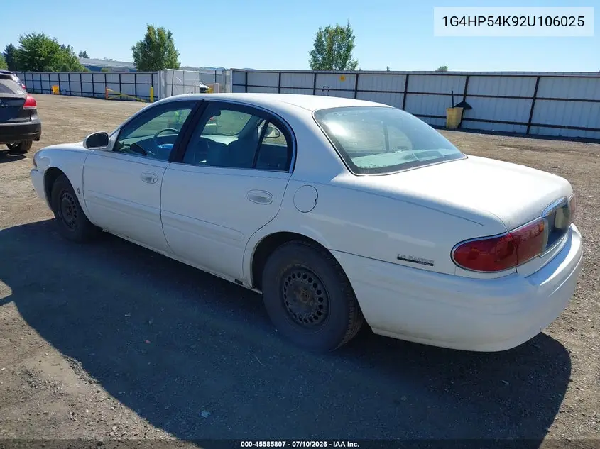 2002 Buick Lesabre Custom VIN: 1G4HP54K92U106025 Lot: 45585807