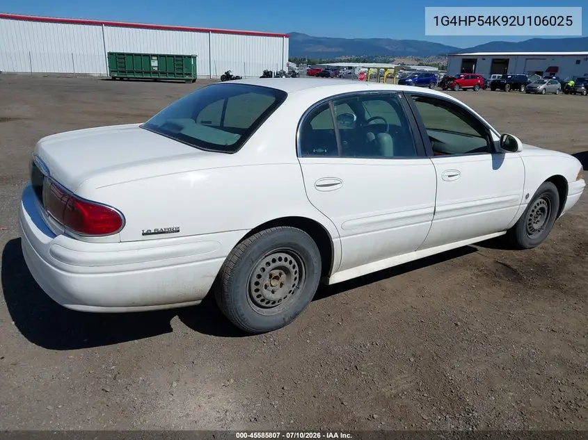 2002 Buick Lesabre Custom VIN: 1G4HP54K92U106025 Lot: 45585807