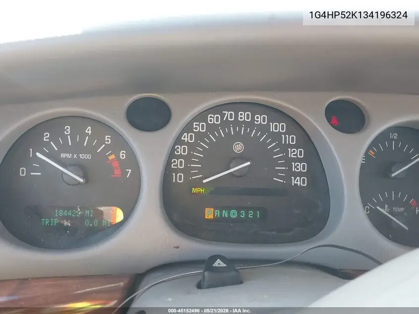 2003 Buick Lesabre Custom VIN: 1G4HP52K134196324 Lot: 45152496