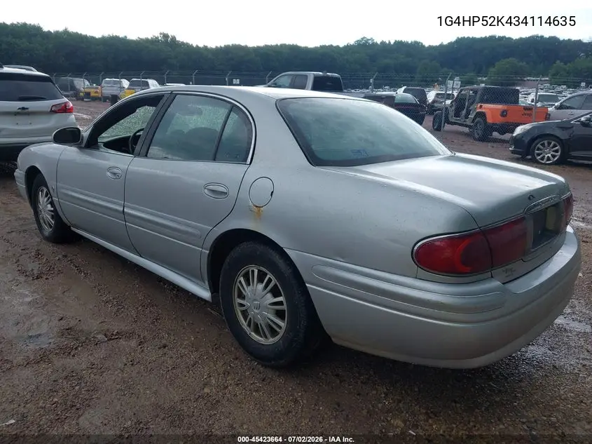 2003 Buick Lesabre Custom VIN: 1G4HP52K434114635 Lot: 45423664
