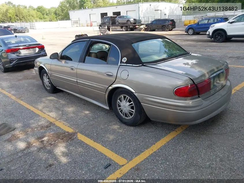 2003 Buick Lesabre Custom VIN: 1G4HP52K43U138482 Lot: 45520355