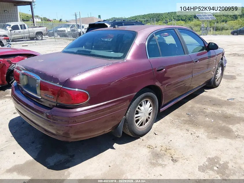 2004 Buick Lesabre Custom VIN: 1G4HP52K94U200959 Lot: 45233916