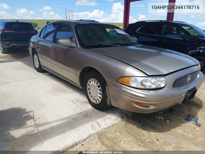 2004 Buick Lesabre Custom VIN: 1G4HP52K344178716 Lot: 45366418