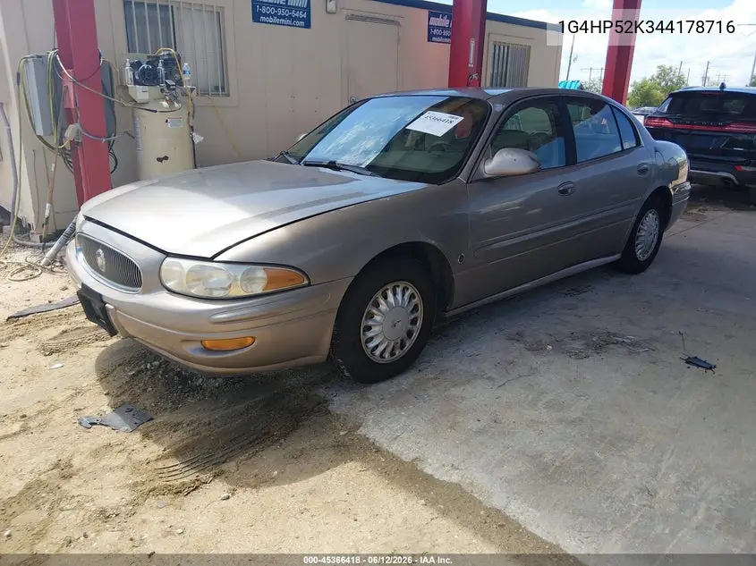 2004 Buick Lesabre Custom VIN: 1G4HP52K344178716 Lot: 45366418