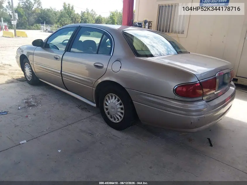 2004 Buick Lesabre Custom VIN: 1G4HP52K344178716 Lot: 45366418