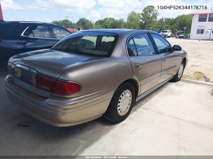 2004 Buick Lesabre Custom VIN: 1G4HP52K344178716 Lot: 45366418