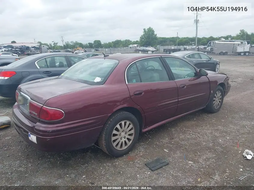 2005 Buick Lesabre Custom VIN: 1G4HP54K55U194916 Lot: 45189449