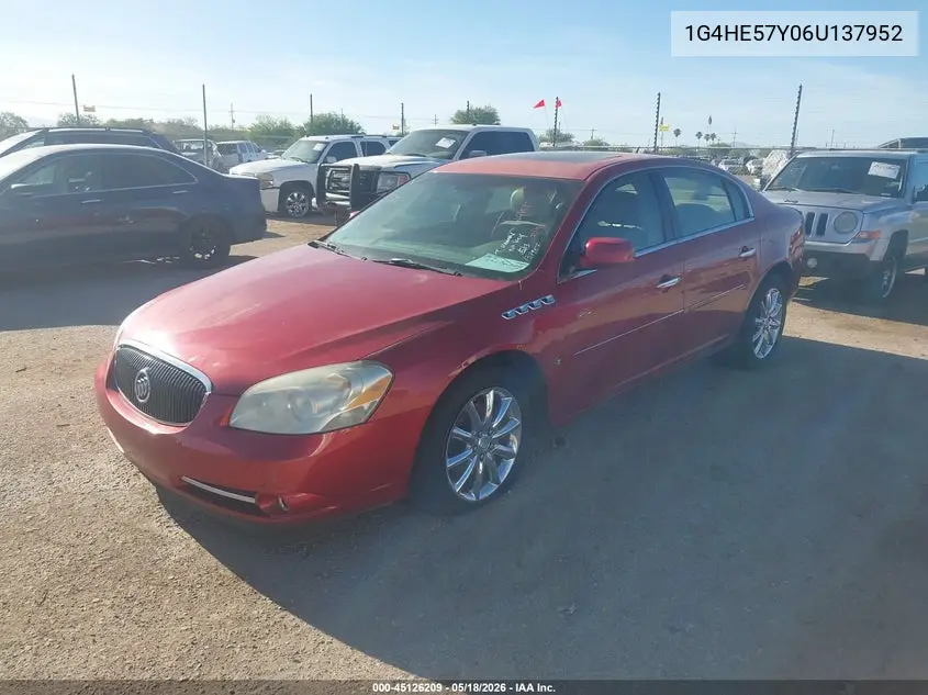 2006 Buick Lucerne Cxs VIN: 1G4HE57Y06U137952 Lot: 45126209