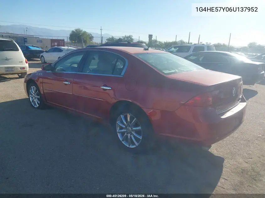 2006 Buick Lucerne Cxs VIN: 1G4HE57Y06U137952 Lot: 45126209