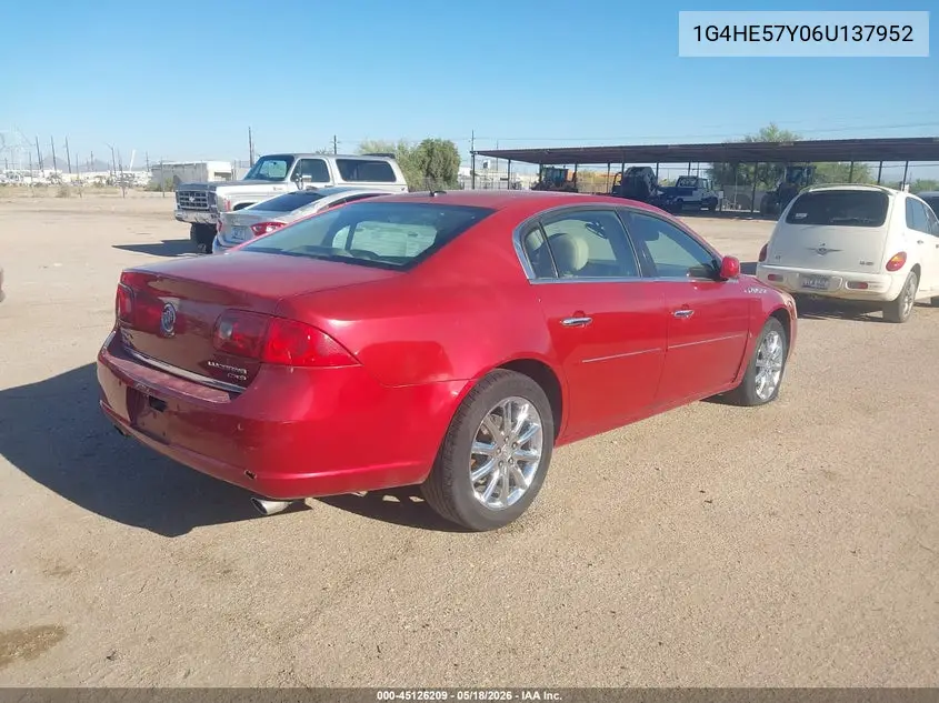 2006 Buick Lucerne Cxs VIN: 1G4HE57Y06U137952 Lot: 45126209
