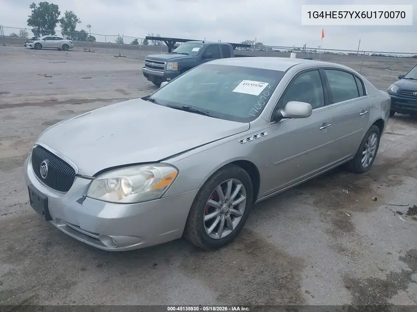 2006 Buick Lucerne Cxs VIN: 1G4HE57YX6U170070 Lot: 45135930