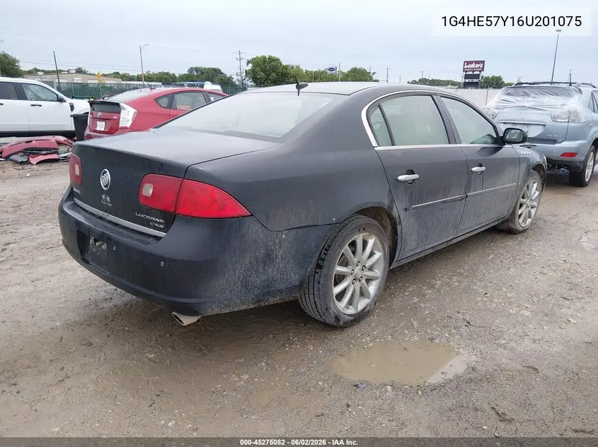 2006 Buick Lucerne Cxs VIN: 1G4HE57Y16U201075 Lot: 45275082