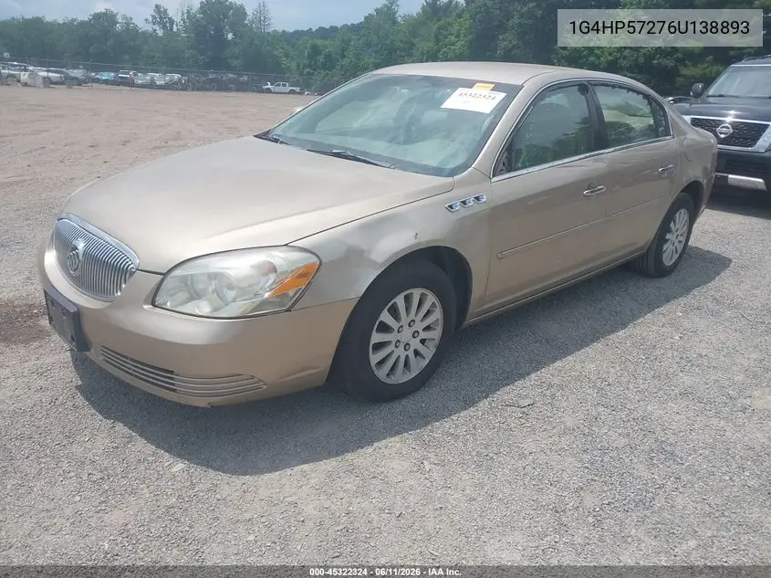 2006 Buick Lucerne Cx VIN: 1G4HP57276U138893 Lot: 45322324