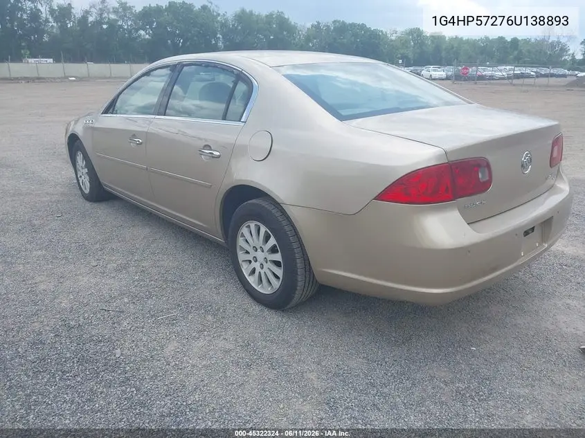 2006 Buick Lucerne Cx VIN: 1G4HP57276U138893 Lot: 45322324