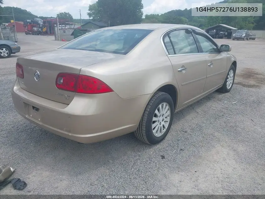 2006 Buick Lucerne Cx VIN: 1G4HP57276U138893 Lot: 45322324