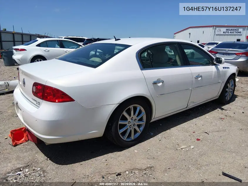 2006 Buick Lucerne Cxs VIN: 1G4HE57Y16U137247 Lot: 45507317